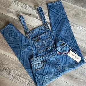 Anthropologie Driftwood Printed Overalls